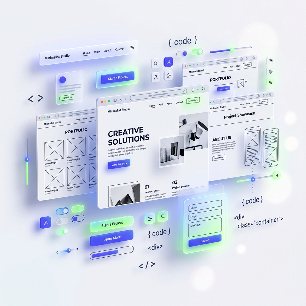 Futuristic Website Development Mockup